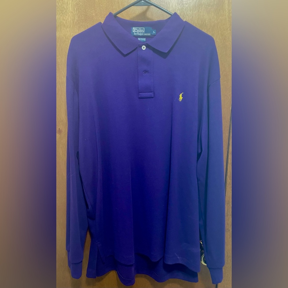 Purple Long Sleeve Polo by Ralph Lauren